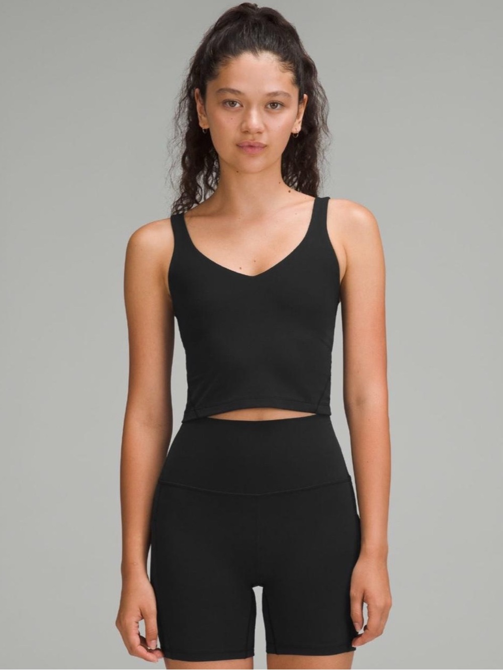 lululemon athletica Black V-Neck Cropped Tank